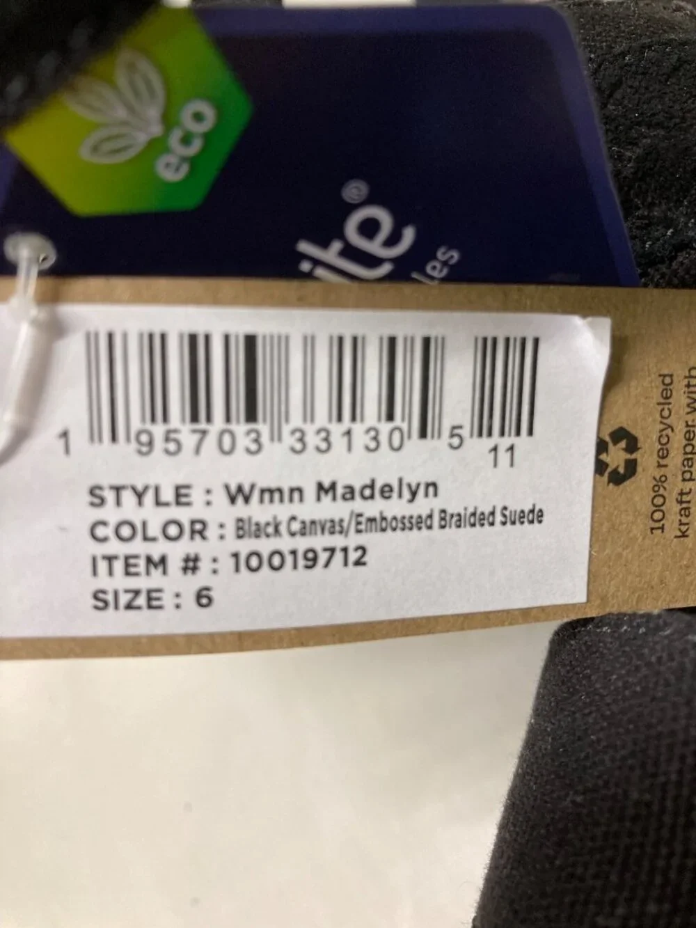 Toms Madelyn Braided Wedge Sandal for Women - Black, Size 6, New with Tag